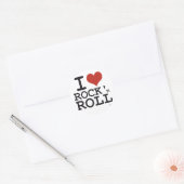 Ik hou van rock-'n-roll ronde sticker (Envelop)