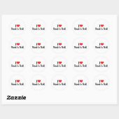 Ik hou van Rock 'n Roll Ronde Sticker (Vel)