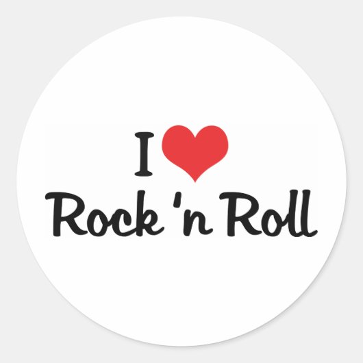 Ik hou van Rock 'n Roll Ronde Sticker (Voorkant)