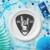 Ik hou van rock papieren bordje (Feest)