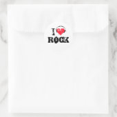 Ik hou van rock ronde sticker (Tas)