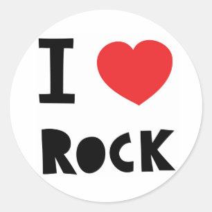 Ik hou van Rock Ronde Sticker