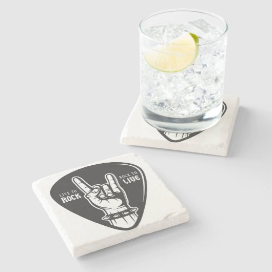Ik hou van rock stenen onderzetter (Zijkant)