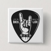 Ik hou van rock vierkante button 5,1 cm (Voorkant)