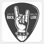 Ik hou van rock vierkante sticker (Voorkant)