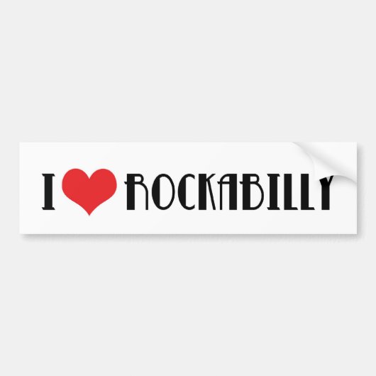 Ik hou van Rockabilly Bumpersticker (Voorkant)