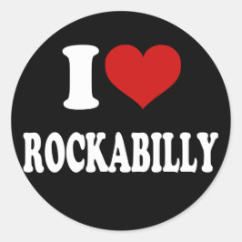 Ik hou van Rockabilly Ronde Sticker