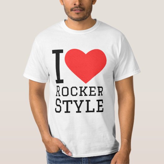Ik hou van rocker stijl t-shirt (Voorkant)