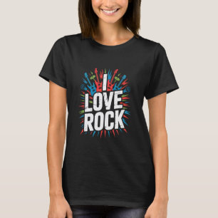 Ik hou van Rockmuziek Gitaren Microfoons T-shirt