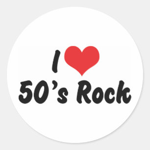 Ik hou van Rockmuziek uit de jaren 50 Ronde Sticker