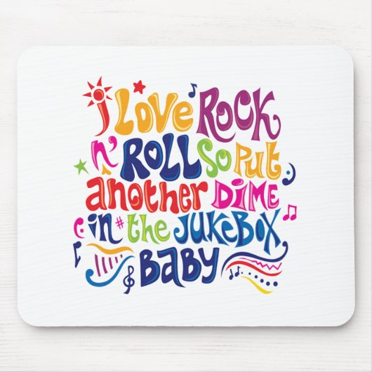 Ik hou van rock'n roll muismat (Voorkant)