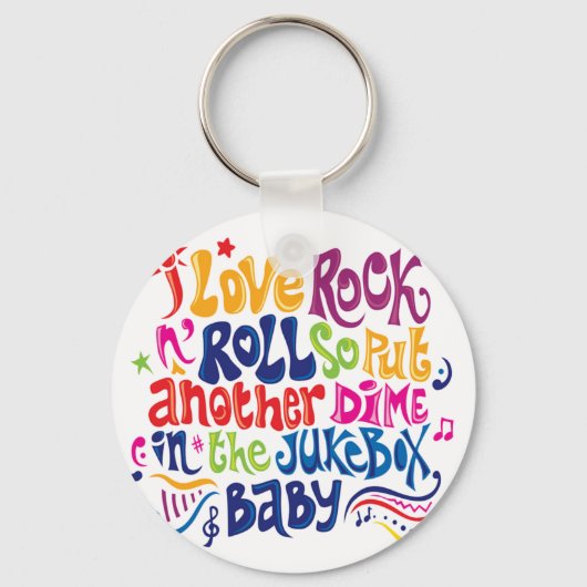 Ik hou van rock'n roll sleutelhanger (Voorkant)