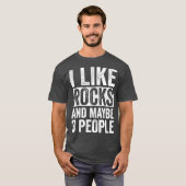Ik hou van Rocks en misschien 3 mensen grappige ge T-shirt (Voorkant volledig)