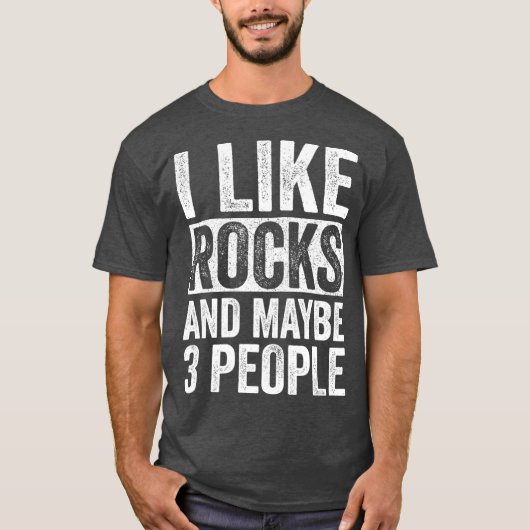 Ik hou van Rocks en misschien 3 mensen grappige ge T-shirt (Voorkant)