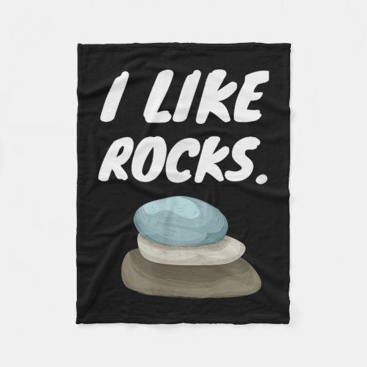 Ik hou van Rocks - Funny Geologist Miner Rock Houn Fleece Deken (Voorkant)