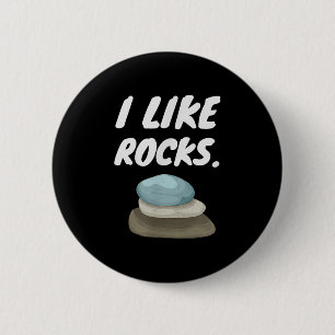 Ik hou van Rocks - Funny Geologist Miner Rock Houn Ronde Button 5,7 Cm