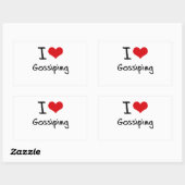 Ik hou van roddelen rechthoekige sticker (Vel)