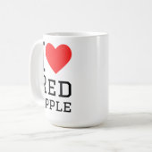 Ik hou van rode appel koffiemok (Voorkant links)