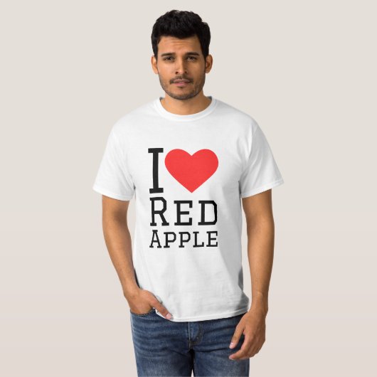 Ik hou van rode appel t-shirt (Voorkant volledig)