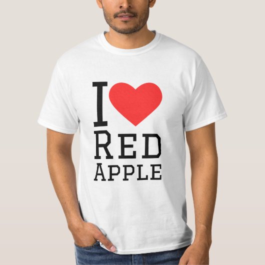 Ik hou van rode appel t-shirt (Voorkant)