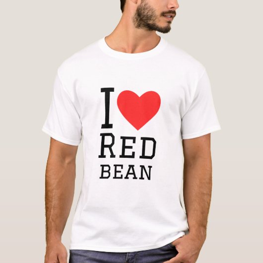 Ik hou van rode boon t-shirt (Voorkant)