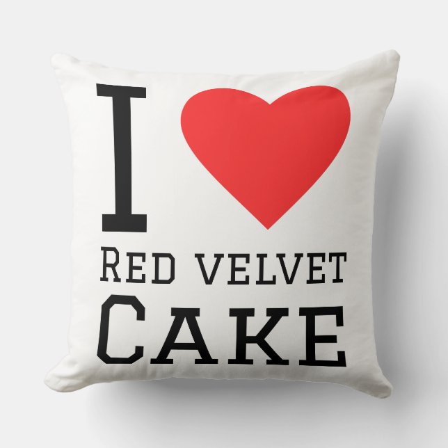 Ik hou van rode fluwelen cake kussen (Voorkant)