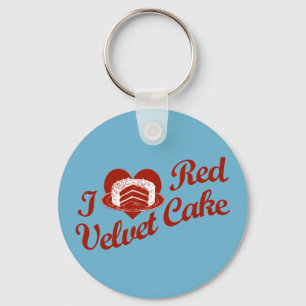 Ik hou van rode fluwelen cake sleutelhanger