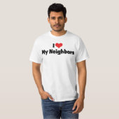 Ik hou van Rode Hart Mijn Buren T-Shirt (Voorkant volledig)