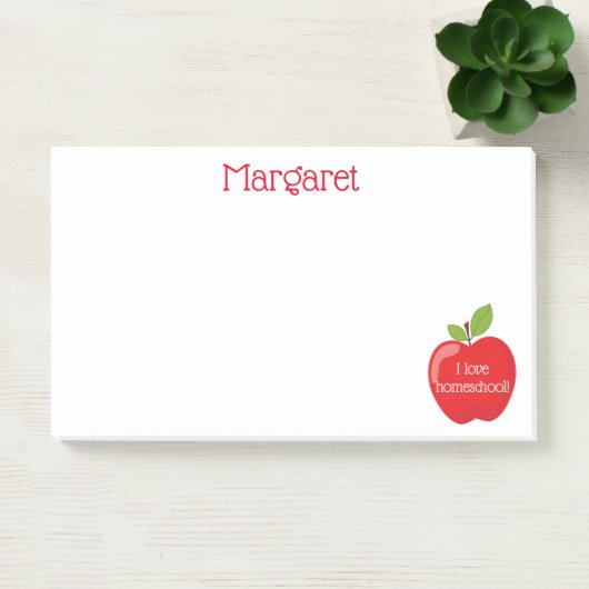 Ik hou van rode homeschool appel post-it® notes (Kantoor)