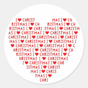 Ik hou van rode kerst Stickers met kerst