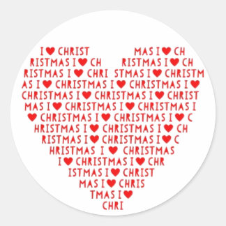 Ik hou van rode kerst Stickers met kerst