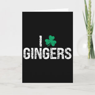 Ik hou van rode koppen klavertje vier St. Patrick Kaart