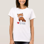 Ik hou van Rode Pandas - Cute Red Panda T-shirt (Voorkant)