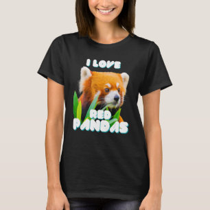 Ik hou van rode panda's wild dier t-shirt