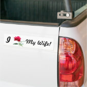 Ik hou van (rode roos) mijn vrouw bumpersticker (Op Truck)