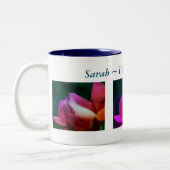 Ik hou van rode roze gepersonaliseerd tweekleurige koffiemok (Links)