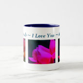 Ik hou van rode roze gepersonaliseerd tweekleurige koffiemok (Center)