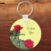 Ik hou van rode rozen die de Foto Sleutelhanger af (Voorkant)
