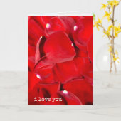 ik hou van rode rozenbladen kaart (Gele Bloem)