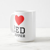 Ik hou van rode snapper koffiemok (Voorkant links)