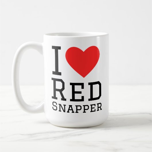 Ik hou van rode snapper koffiemok (Links)