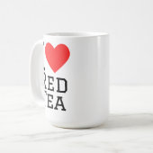 Ik hou van rode thee koffiemok (Voorkant links)