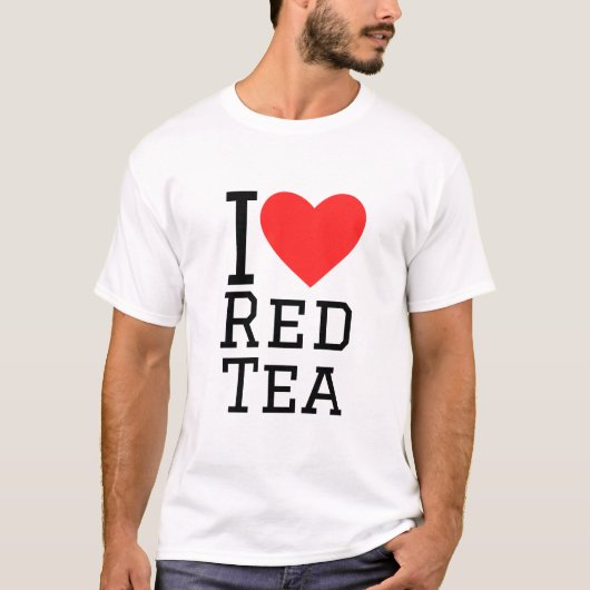 Ik hou van rode thee t-shirt (Voorkant)