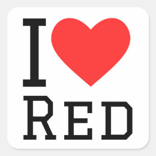 Ik hou van rode vierkante Stickers