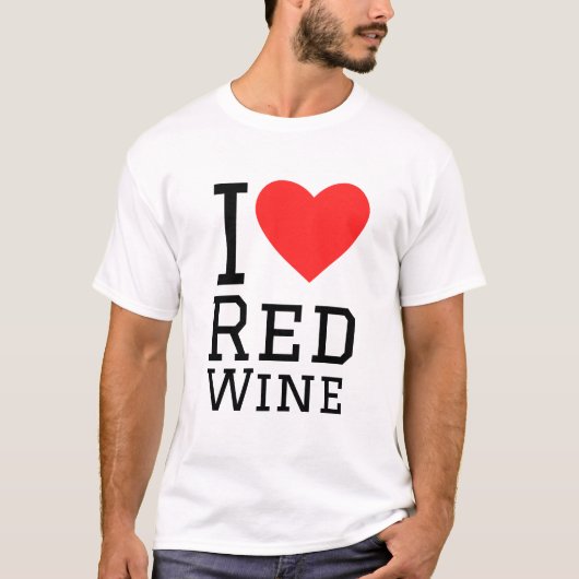 Ik hou van rode wijn t-shirt (Voorkant)