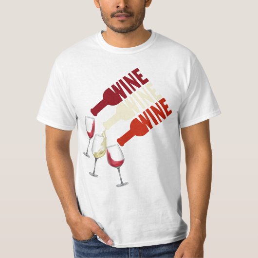 Ik hou van rode witte wijn Mannen vrouwen T-shirt (Voorkant)