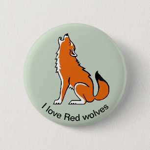 Ik hou van rode wolven - Wilde dieren - USA Ronde Button 5,7 Cm