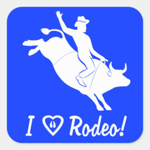 Ik hou van Rodeo! Bull Riding Vierkante Sticker