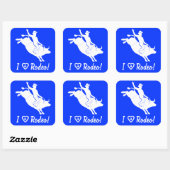 Ik hou van Rodeo! paardrijden Vierkante Sticker (Vel)