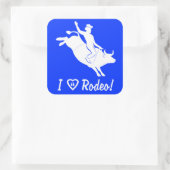 Ik hou van Rodeo! paardrijden Vierkante Sticker (Tas)